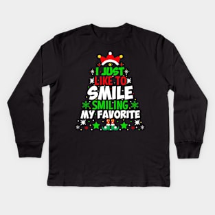 I Just Like To Smile Smiling Is My Favorite Kids Long Sleeve T-Shirt